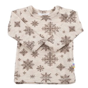 Thermo/pyjama shirt snowflakes Joha 100% merino wol